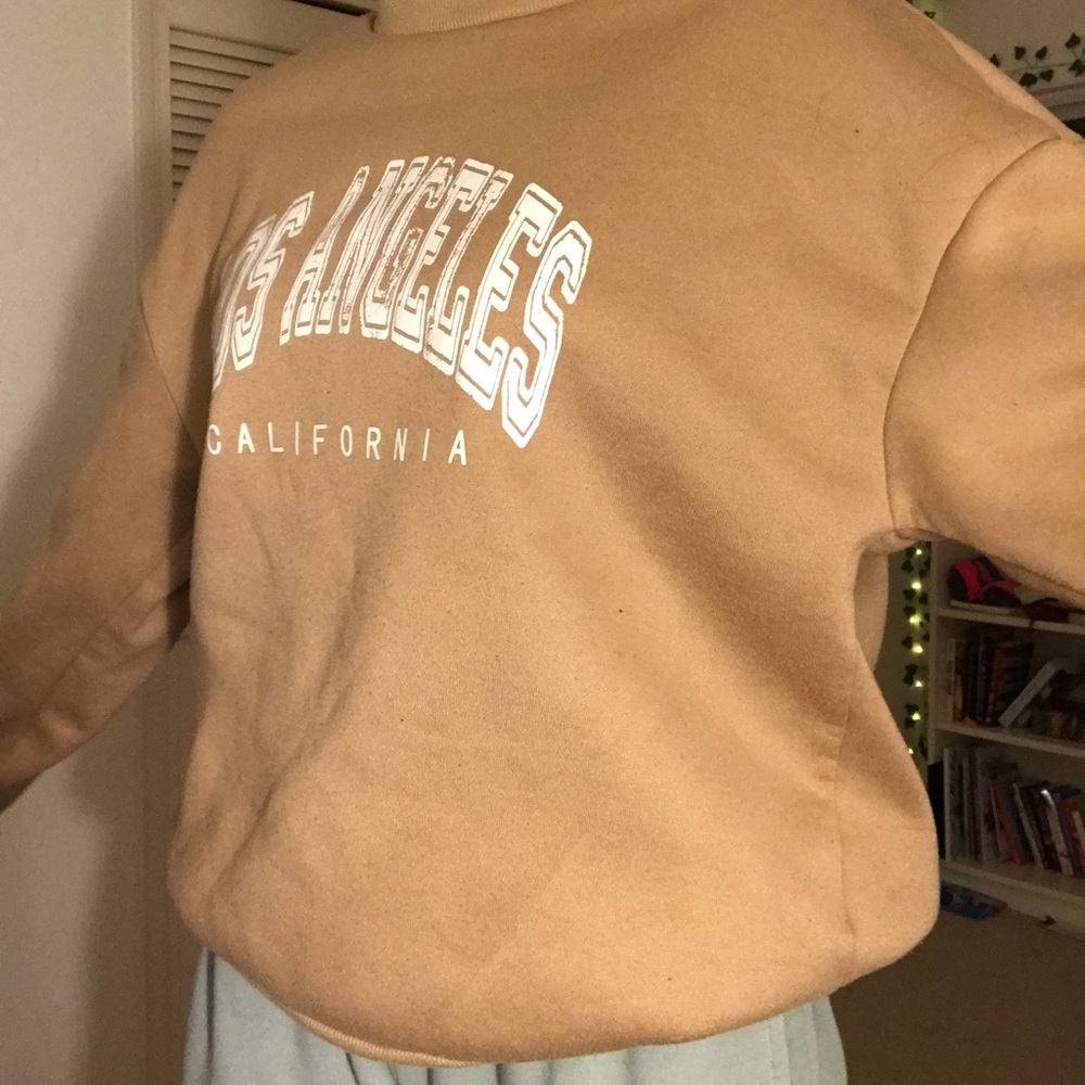 Los Angeles light brown crewneck from SHEIN